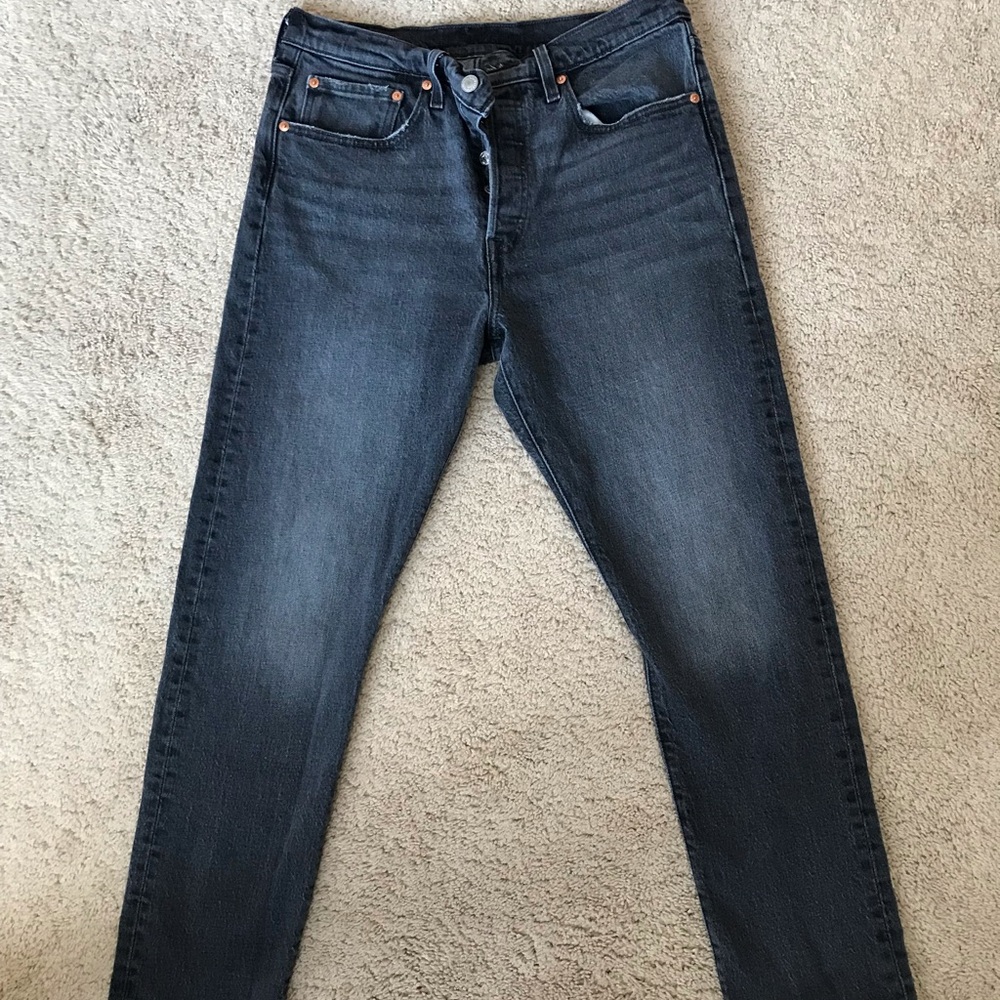 Levi 501 skinny high rise rigid denim coal jeans - Picture 6 of 6